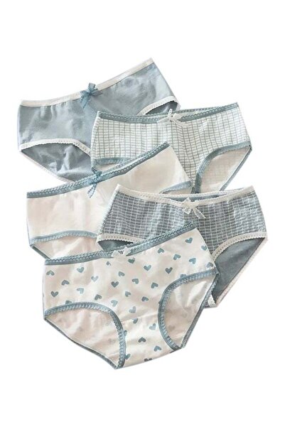 Zeemey 5-Piece Cotton Bikini Breathable Panties Low Waist Fashionable Ladies ...