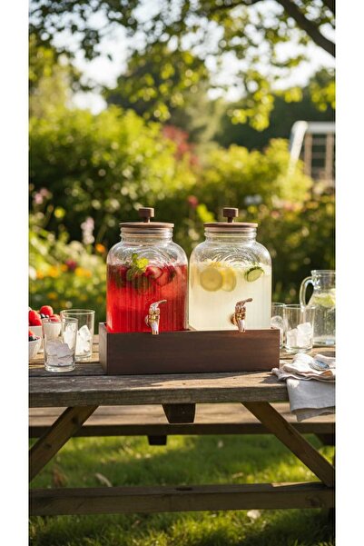 Generic Double beverage and juice dispenser set with a perfectly designed and...