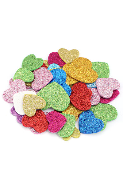 Choice 33 قطعة/مجموعة من ورق الفوم اللامع على شكل قلب، مسحوق ذهبي ملون، ملصقا...