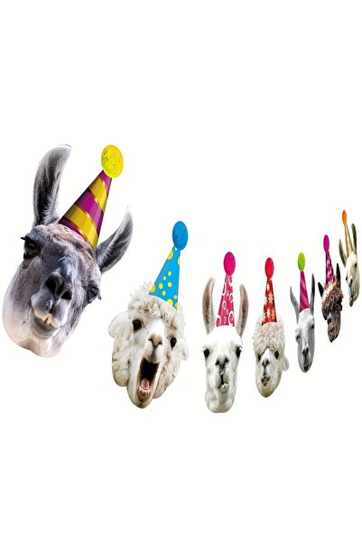 Choice Llama Birthday Garland, Funny Alpaca Face Portrait Bunting,Hilarious M...