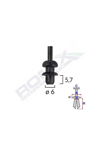 ROMİX Clips Fixare Agatator Citroen Fiat Peugeot Seat Skoda - Negru Set 10 Buc