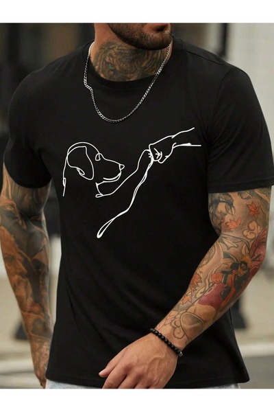 EYAX MODA Tricou imprimat unisex prietenos cu câinii