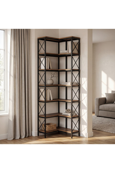 lacody Lucca Paolo 7 Raflı Köşe Kitaplık