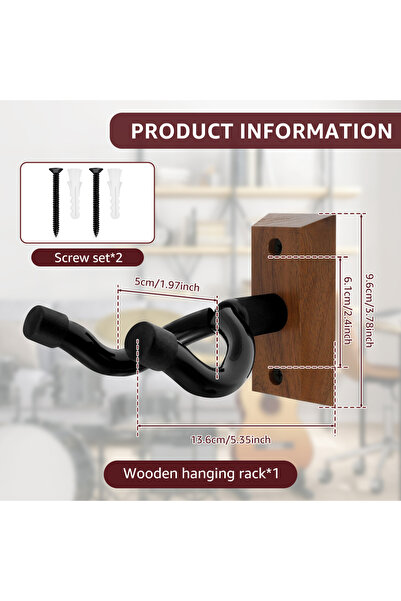 Choice1 حامل جيتار خشبي أسود، قطعة واحدة أو نصف قطعة، حامل جداري على شكل حرف ...