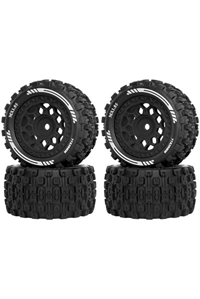 Choice أربع عجلات وإطارات سوداء من نوع OGRC MX1.85 RC، مقاس 12 مم، سداسية الش...