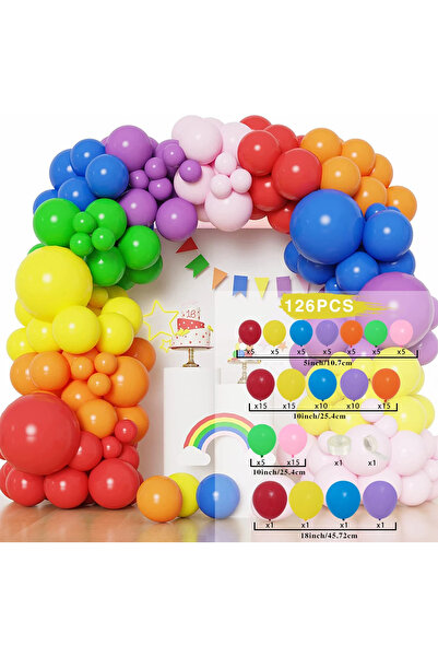 Choice Other 126pcs Colorful Rainbow Balloon Garland Arch Kit Multicolor Late...
