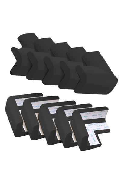 Choice 10 قطع من واقيات الزوايا والحواف الناعمة للأطفال باللون الأسود، مثالية...