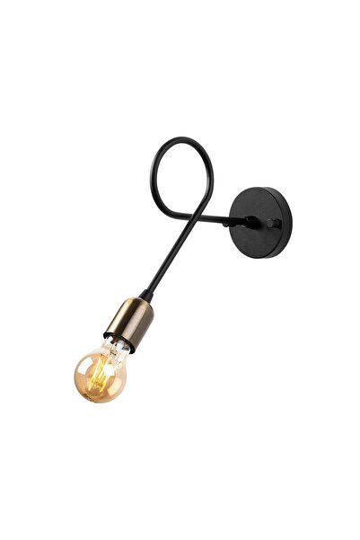 AmberLED Rustic Single Sconce with Fuzzy Black Metal Body, E27 Compatible Lig...