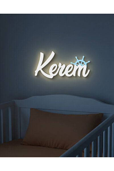 Pofu.art Kişiye Özel Ledli İsimlik Kapı Süsü | Gece Lambalı İsimlik 60 - 65 Cm