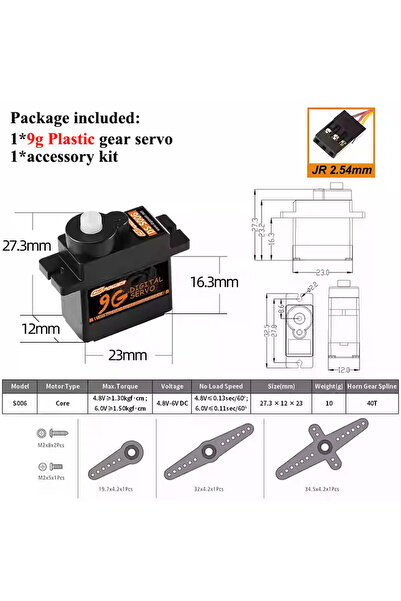 Choice محرك سيرفو رقمي صغير 9G DS-S006 أسود من DSPOWER، بوزن 9 غرام و12 غرام،...