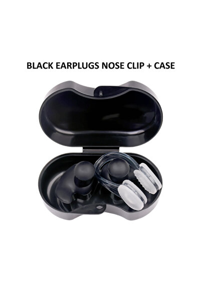 Choice علبة سوداء لسدادات أذن سيليكونية للسباحة، مزودة بمشبك أنف، سدادات أذن ...