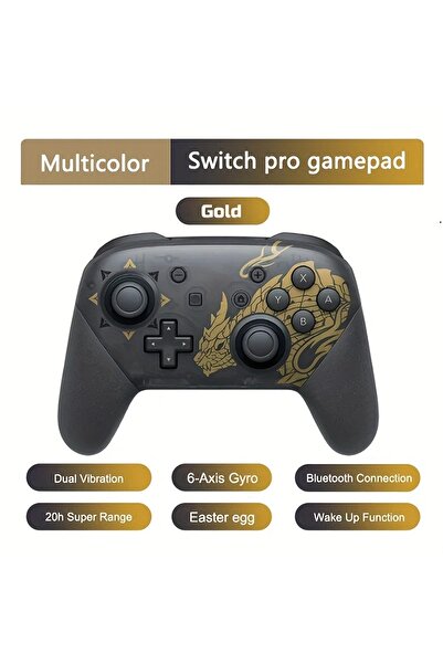 Choice وحدة تحكم ألعاب لاسلكية ذهبية اللون بتقنية بلوتوث مع وظيفة التنبيه، عص...