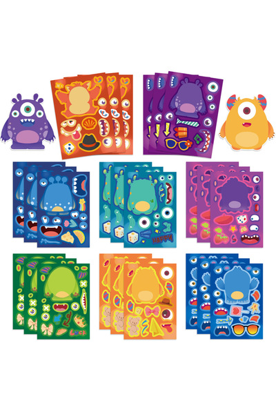 Choice ٨ أوراق من ملصقات أحجية تركيبية للأطفال، لعبة تركيب ملصقات على شكل وحش...