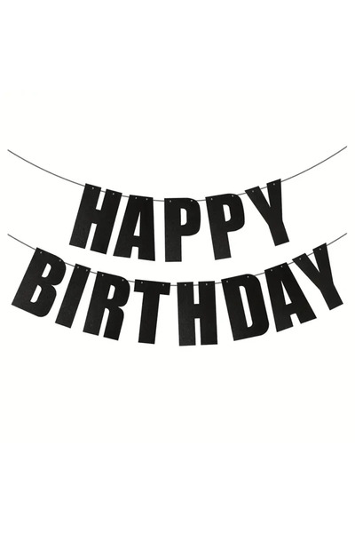 Choice قطعة واحدة، طقم واحد، لافتة سوداء لحفلة عيد ميلاد سعيد، زينة جدارية لع...