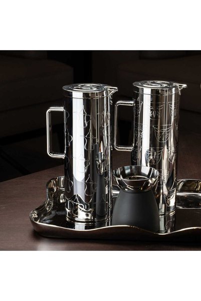 Blends Silver Coffee Flask with Dallah Pattern from Tila