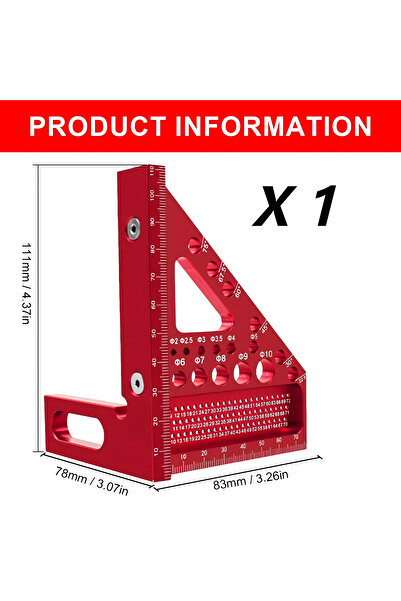 Choice model1 1set 3D Multi-Angle Measuring Ruler,45/90 Degree Alloy Woodwork...