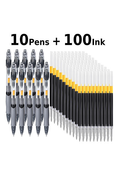 Choice مجموعة أقلام حبر جاف قابلة للسحب، 30 قلمًا، 100 عبوة حبر، حبر أسود/أحم...