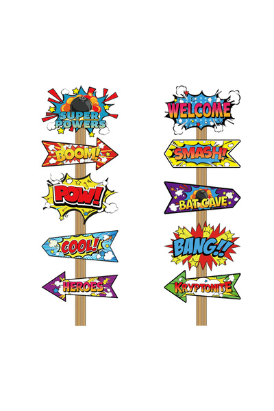 Choice مجموعة رائعة من 20 قطعة من لافتات توجيه الحفلات ذات الطابع البطولي، لا...