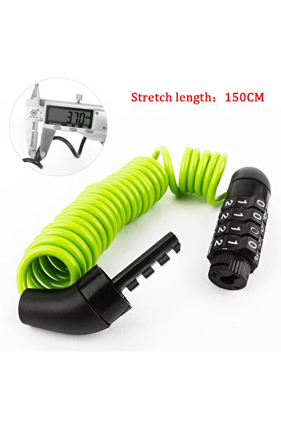 Choice قفل دراجة برمز مكون من 4 أرقام باللون الأخضر، سلك فولاذي، كلمة مرور أم...