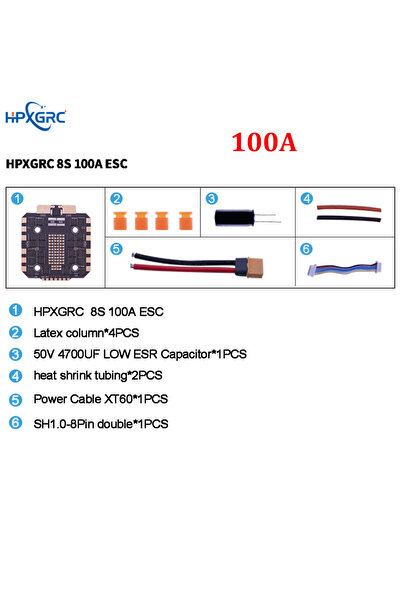 Choice وحدة تحكم إلكترونية 8S 100A HPXGRC 55A/60A/70A/80A/100A/120A 4IN1 ESC ...
