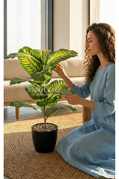 Yapay Çiçek Deposu Yapay Bitki 15 Yapraklı Green Aura 60 cm Yeşil