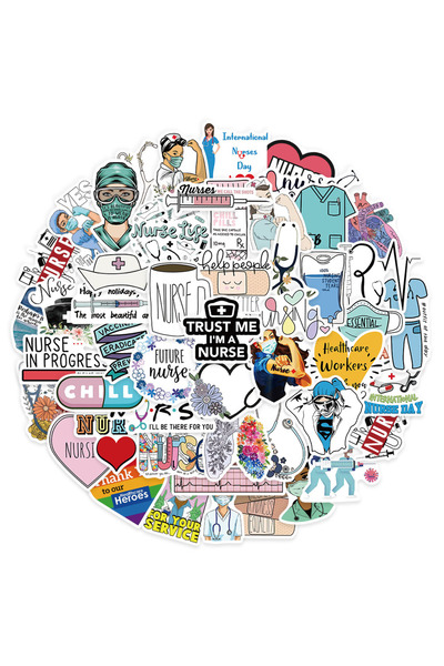 Choice ٥٠ قطعة من ملصقات سلسلة المواضيع الرئيسية للممرضات، يمكنك صنعها بنفسك،...