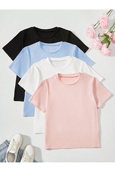 Gollinger 4-Piece Children's Girls/Boys Circular Neck T-Shirt