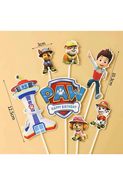 PAW PATROL مجموعة واحدة من 7 قطع لتزيين كعكة فريق الكلاب، تتضمن مجسمات شخصية ...