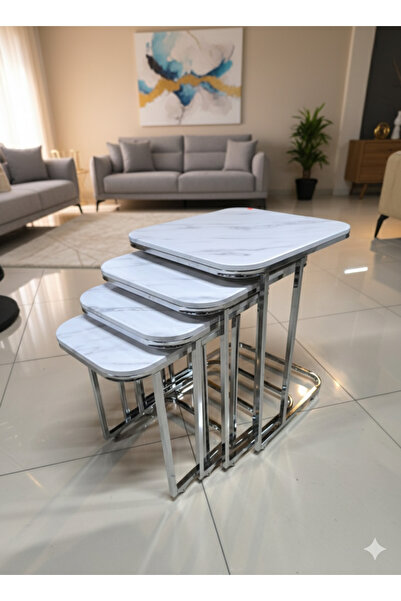 Arslan furniture 4lü tekerlekli sehpa MDF