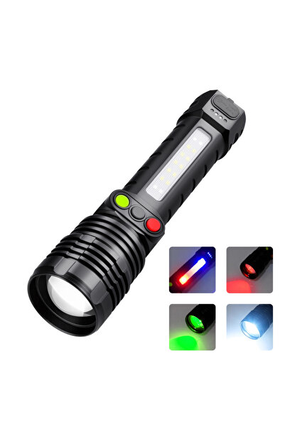 Choice SET-A High Power Flashlight White/Red Green Light 3 Colors Multifuncti...