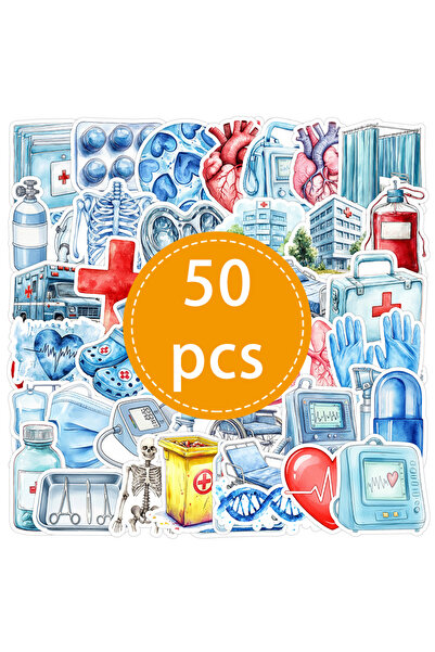 Choice 50 قطعة - TZ-409، 50 قطعة من ملصقات الأجهزة الطبية الكرتونية، معدات طب...