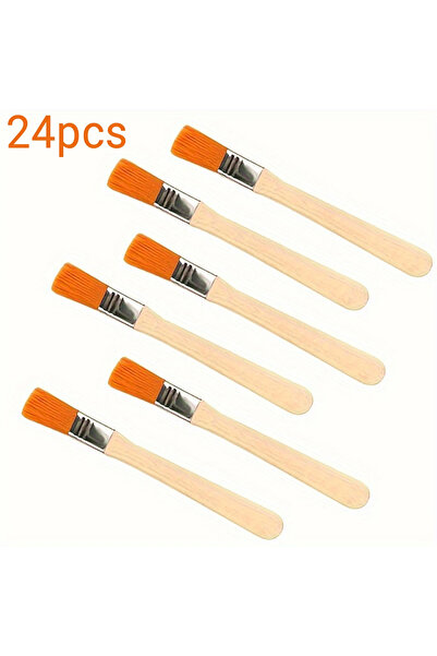Choice 24pcs 24Pcs mini nylon brushes, wood handle art paint brush, gouache a...