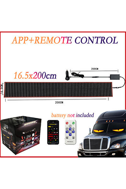 Choice شاشة عرض قابلة للبرمجة بنمط نص مخصص، بطول 200 سم، للشاحنات والسيارات، ...