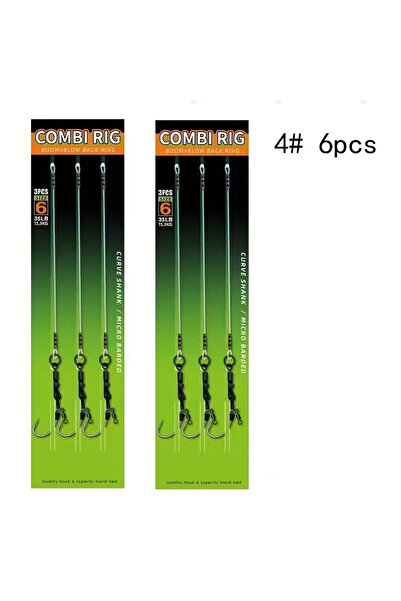 Choice 6PCS Turn Ring-4 Carp Fishing Rigs Pre-Tied, Combi & Hair Rigs with Ro...