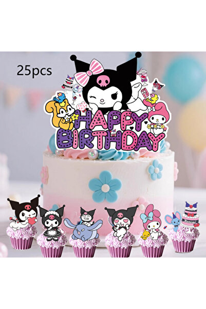 Miniso 25pcs 25pcs Kuromi Cake Topper、Cupcake Toppers,Kuromi Birthday Decorat...