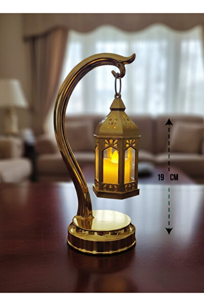 co arma Gold LED Ramadan lantern, hanging at a height of 19 cm