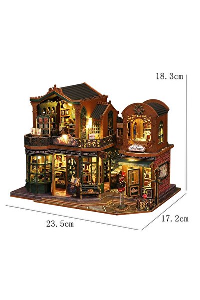 Choice JTES017-A بيت دمى خشبي صغير بدون غطاء، طقم بناء ثلاثي الأبعاد، لعبة تر...