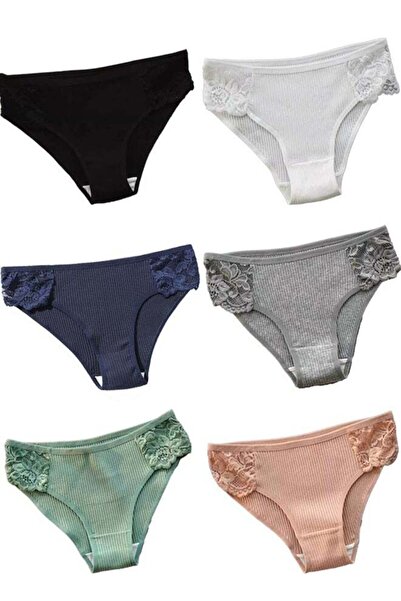 Zeemey 6-Piece Cotton Bikini Breathable Panties Low Waist Fashionable Ladies ...