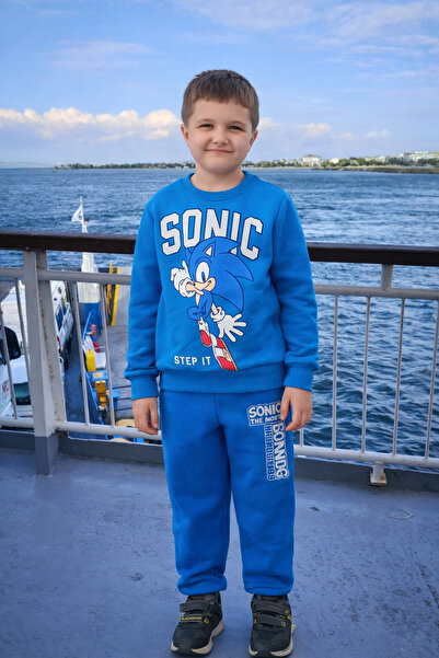 Dassi Sonic Baskılı Çocuk Eşofman Takımı – 2’li Set (Sweatshirt + Pantolon)