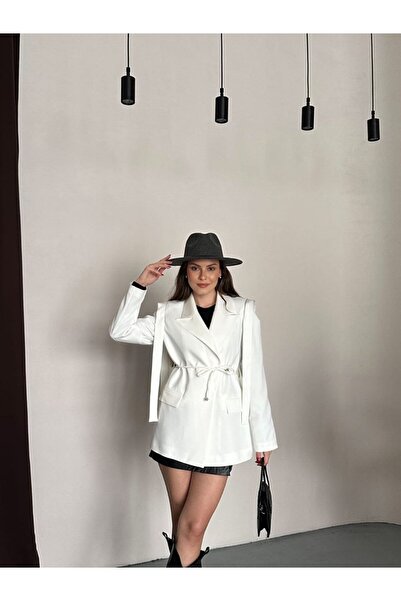 VESS MODA Blazer Jacket with Rope Tie Shoulder Belt Design