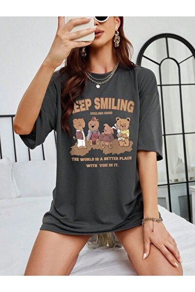 Gollinger Μπλουζάκι Keep Smiling Oversize με λαιμόκοψη ποδηλάτου