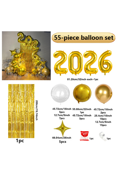 Choice Other Balloon Set 2026 Golden Aluminum Film Balloon Set with Golden Ra...