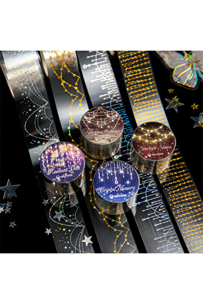 Choice S30248-A مجموعة شريط لاصق لامع من مادة PET من Mr.Paper، مكونة من 4 لفا...