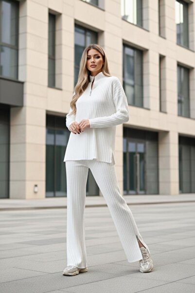 EYYE Zipper Detailed Slim Sh Fleece-Lined Women's Double Suit