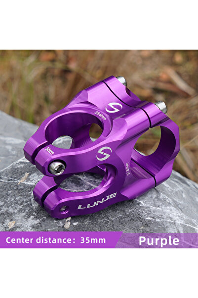 Choice جذع دراجة جبلية CNC بنفسجي 31.8 مم، قصير، مصنوع من سبائك الألومنيوم عا...