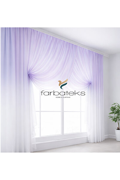 farbateks Λιλά Μωβ Τούλι με Χρωματική Μεταβολή διπλό πέτο Μοντέλο Κουρτίνα απ...