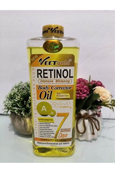 Veet Gold Retinol Face Body Corrector Oil 1000ml Vitamin A Anti Aging & Wrinkle