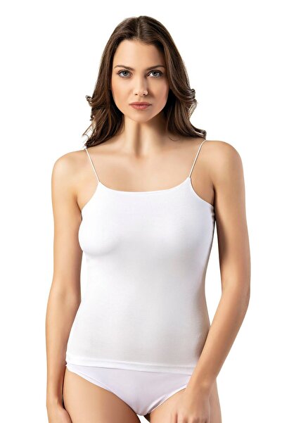 Arseno Γυναικείο εσώρουχο με λεπτές τιράντες χωρίς ραφές, λευκό, μονό βαμβακε...