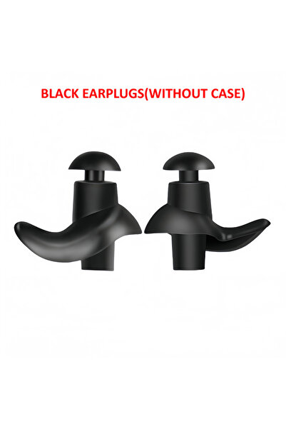 Choice سدادات أذن سوداء للسباحة، سدادات أذن سيليكون، مشبك أنف، سدادات أذن حلز...