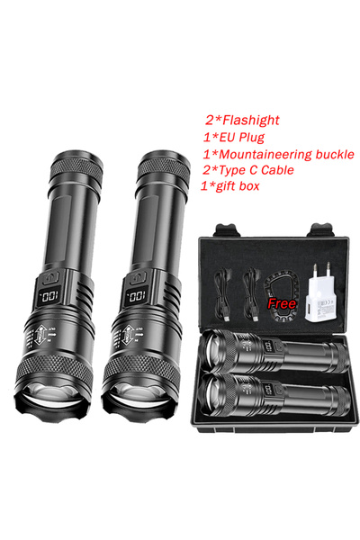 Choice مجموعة من مصابيح LED عالية الطاقة بقوة 2000 لومن، مصباح تكتيكي مع شاشة...